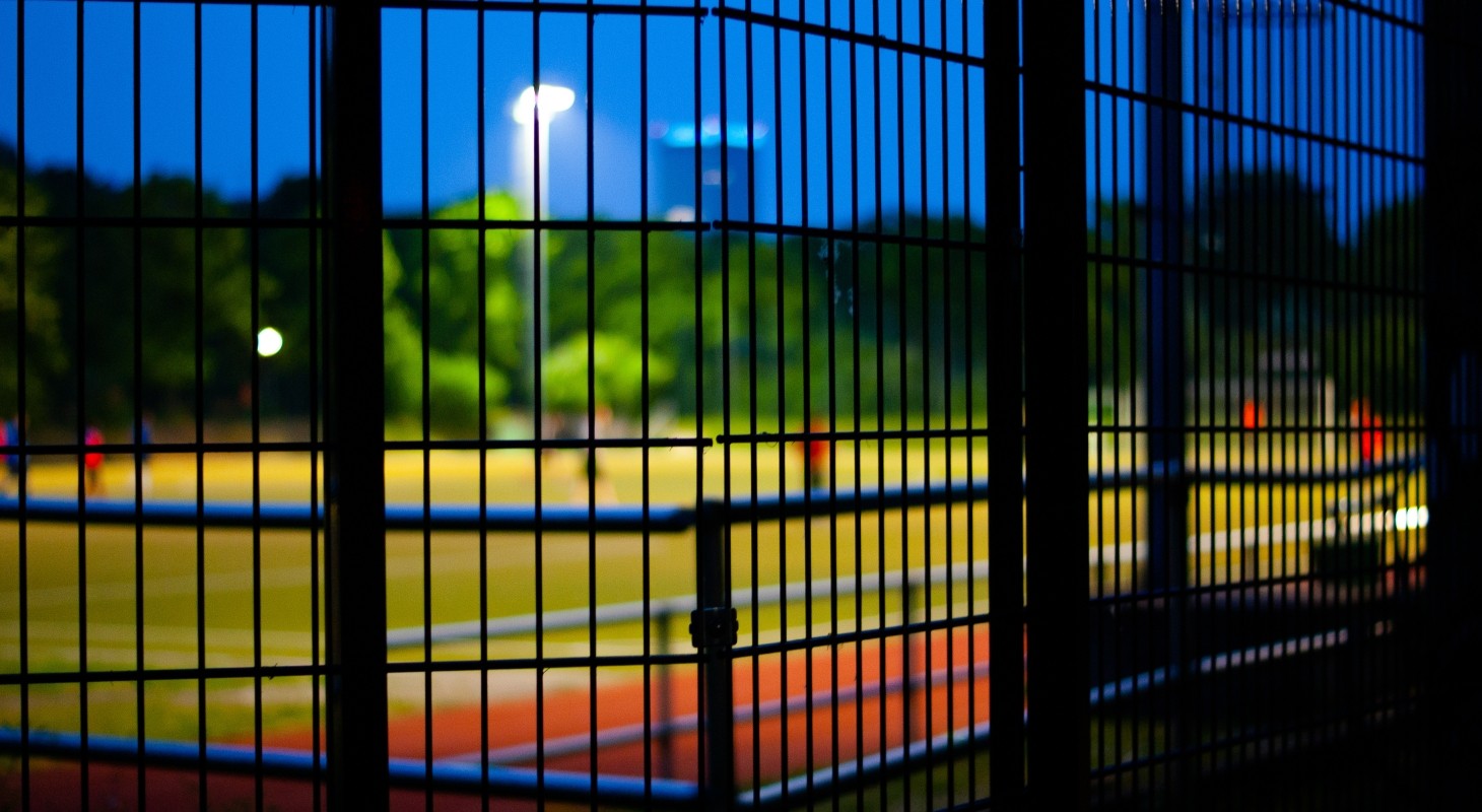 soccer field by night