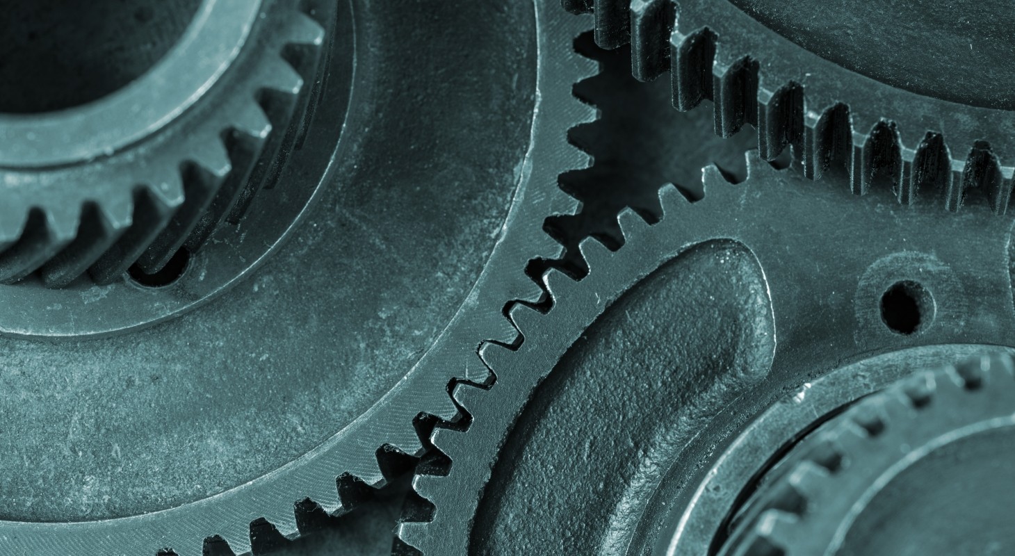 closeup view of industrial gears