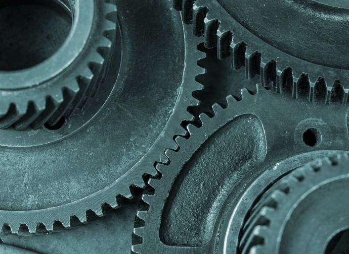 closeup view of industrial gears