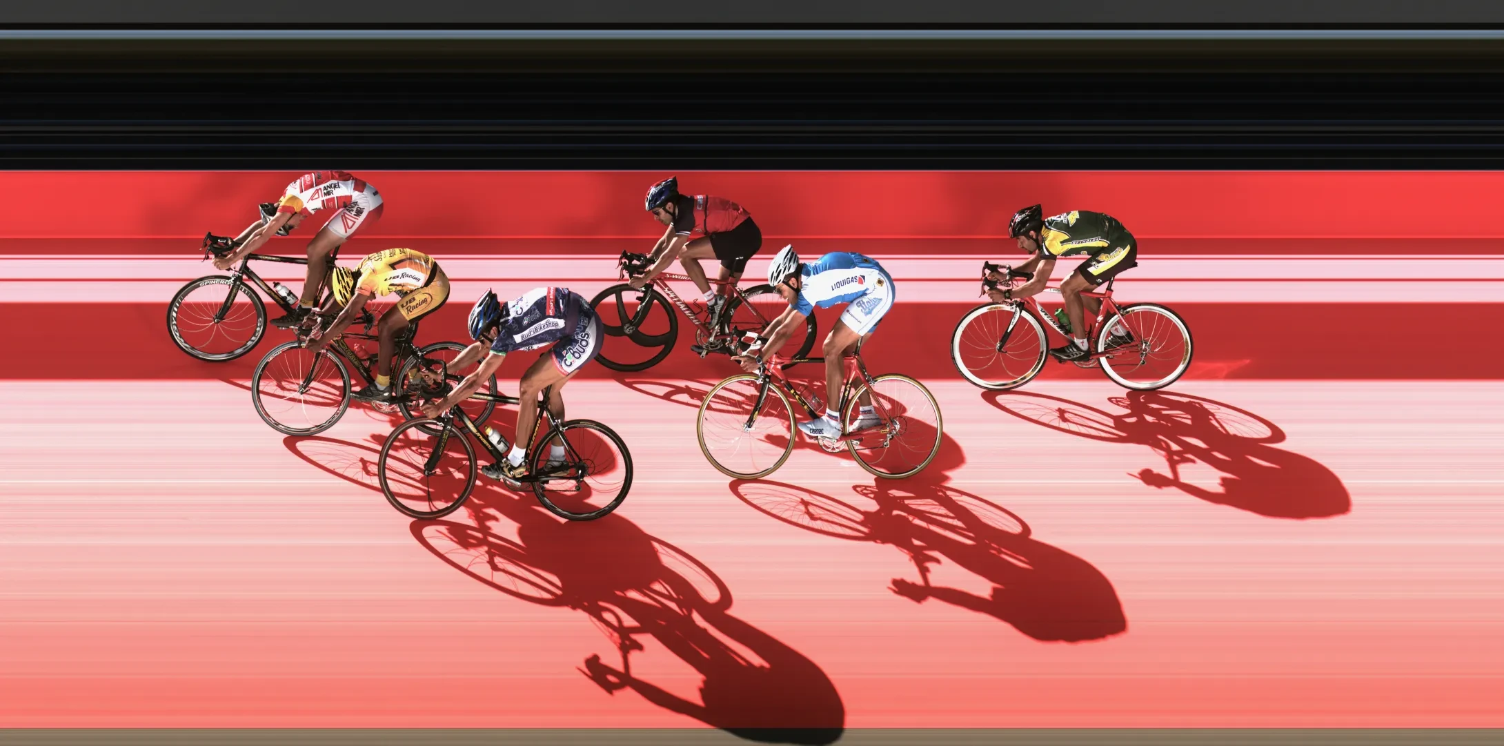 male cyclist racing in velodrome